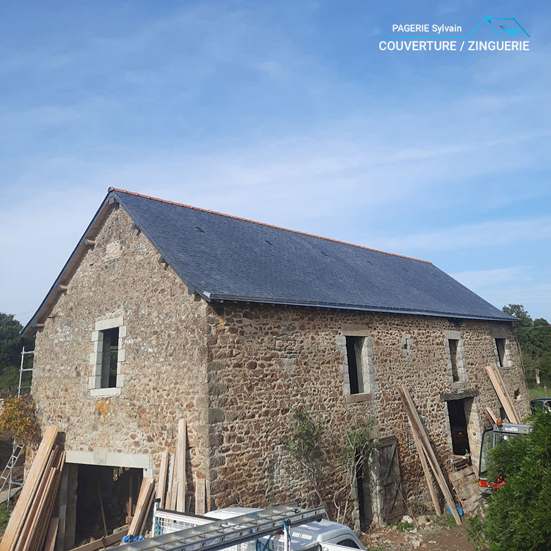 Couverture ardoise Sylvain Pagerie Couvreur Zingueur en Mayenne